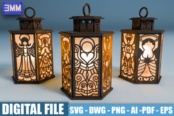 3D Angel Lantern Laser Cut Files for Stands and More