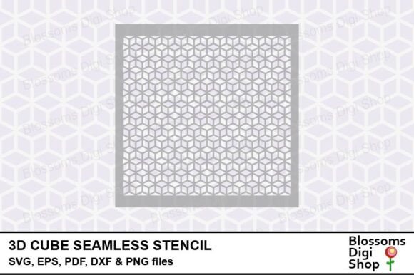 3D Cube Pattern Seamless Stencil for Modern Graphic Templates