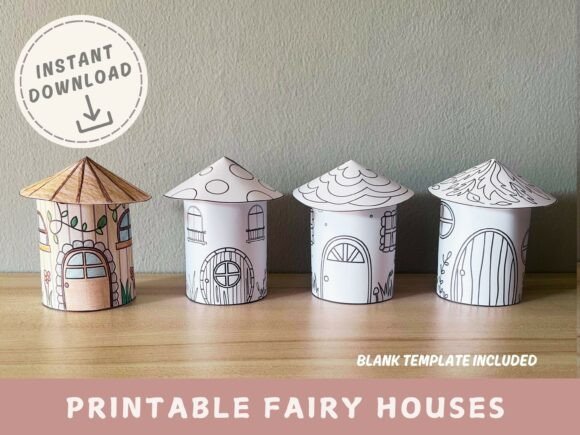 3D Fairy House Paper Craft for Kids – A Playful SVG Design Asset