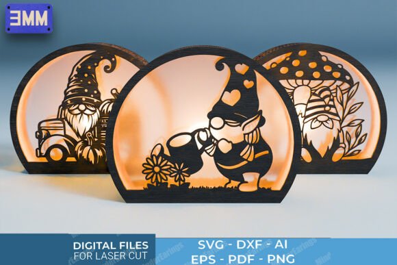 3D Gnome Lantern Laser Cut Files for Unique Brand Stands