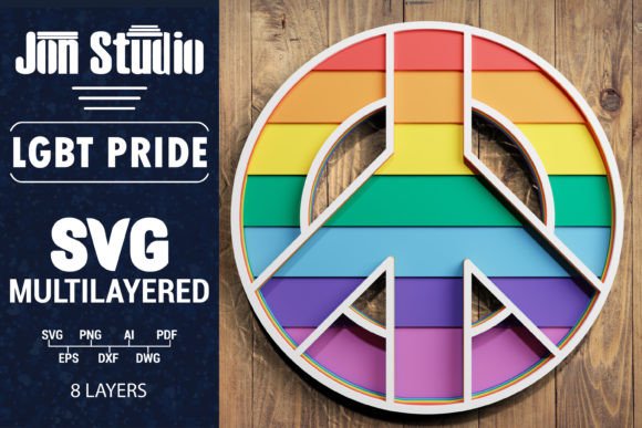3D LGBT Pride Papercut SVG File for Modern Crafts and Graphics