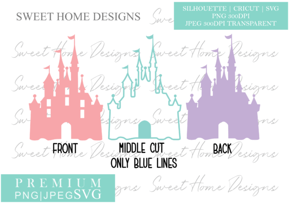 3D Princess Castle Laser Cutting Graphic for Wall Decor