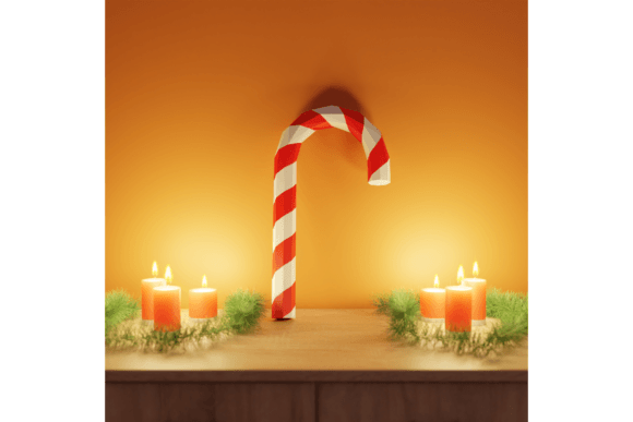 3D SVG Candy Cane for Festive Handmade Projects