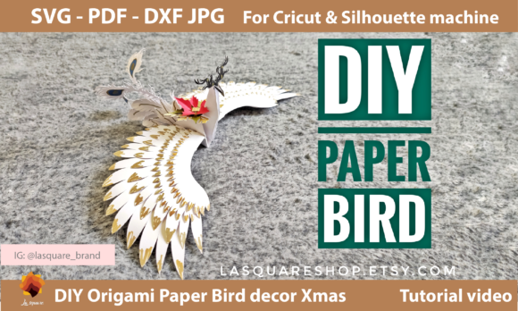 3D SVG Origami Paper Bird Xmas Template Review for Professional Projects