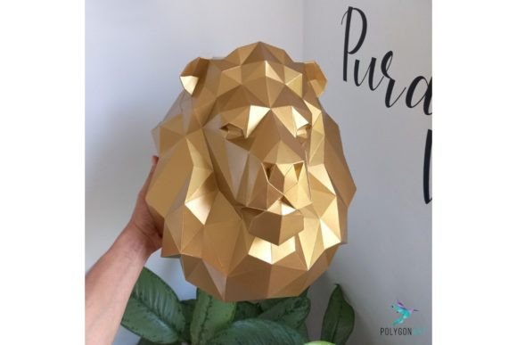 3D SVG Papercraft Lion Head for Real Crafting Projects