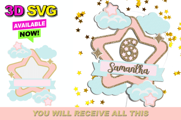 Clouds and Stars Cake Topper 3D SVG Review