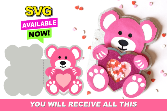 Cute Teddy Bear Card 3D SVG: A Versatile Shape for Digital Creations