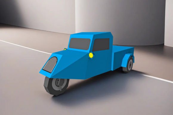 DIY Vintage Pickup 3D SVG: A Papercraft Asset for Editorial Design