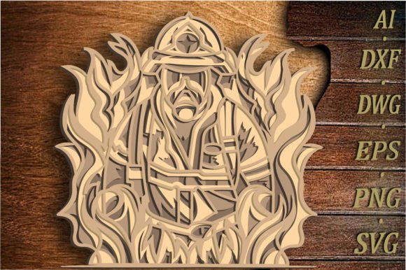 Firefighter 3D SVG Shapes for Bold Local Branding