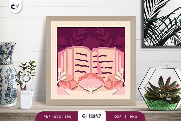Flower Books 3D SVG Ornaments for Branding and Packaging