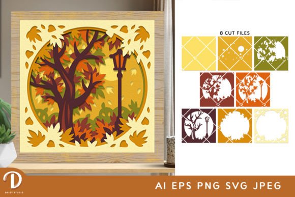 Maple Tree 3D Shadow Box – Autumn-Inspired SVG for Creative Branding