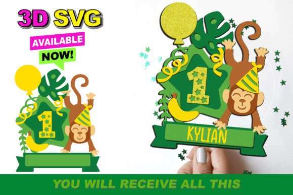 Monkey Cake Topper 3D SVG: A Versatile Design Asset for Birthday Campaigns