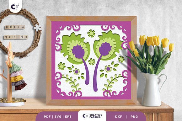 Spring Folk Floral 3D Shadow Box SVG Review