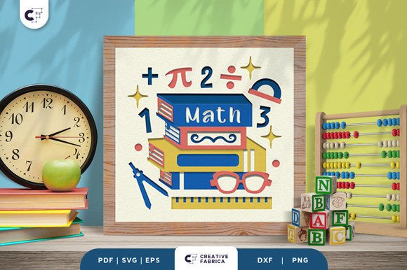 Stack of Math Books 3D Shadow Box SVG Review