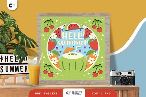 Summer Coconut Drink 3D SVG for Content Creators