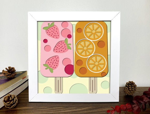 Summer Ice Cream Shadow Box 3D SVG Review