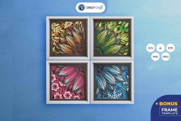 Sunflower Seasons 3D SVG for Shadow Box Crafts