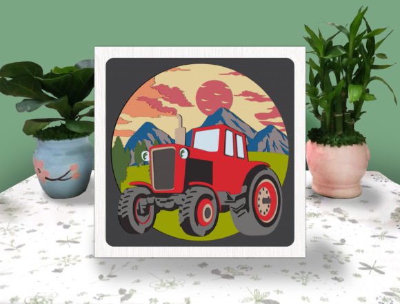 Tractor 3D SVG Shadow Box for Creative Branding and Marketing