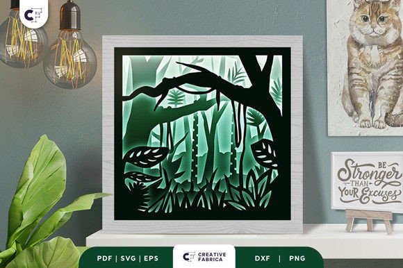 Wild Forest 3D Light Box Paper Cut: A Nature-Inspired 3D SVG Ornament for Creative Campaigns