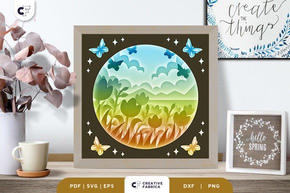 Wildflowers 3D Layered Paper Cut SVG for Seasons