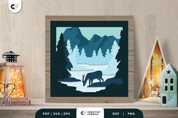 Winter Forest with a Deer 3D Shadow Box Review
